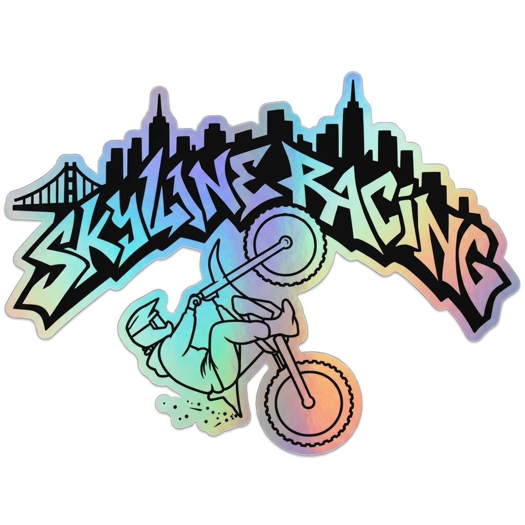 Holographic Skyline Racing Sticker BIG